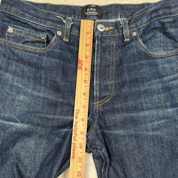 APC Selvedge Jeans New Standard Classique Size 31x32 Red Lines Slim Button Fly - Picture 10 of 12